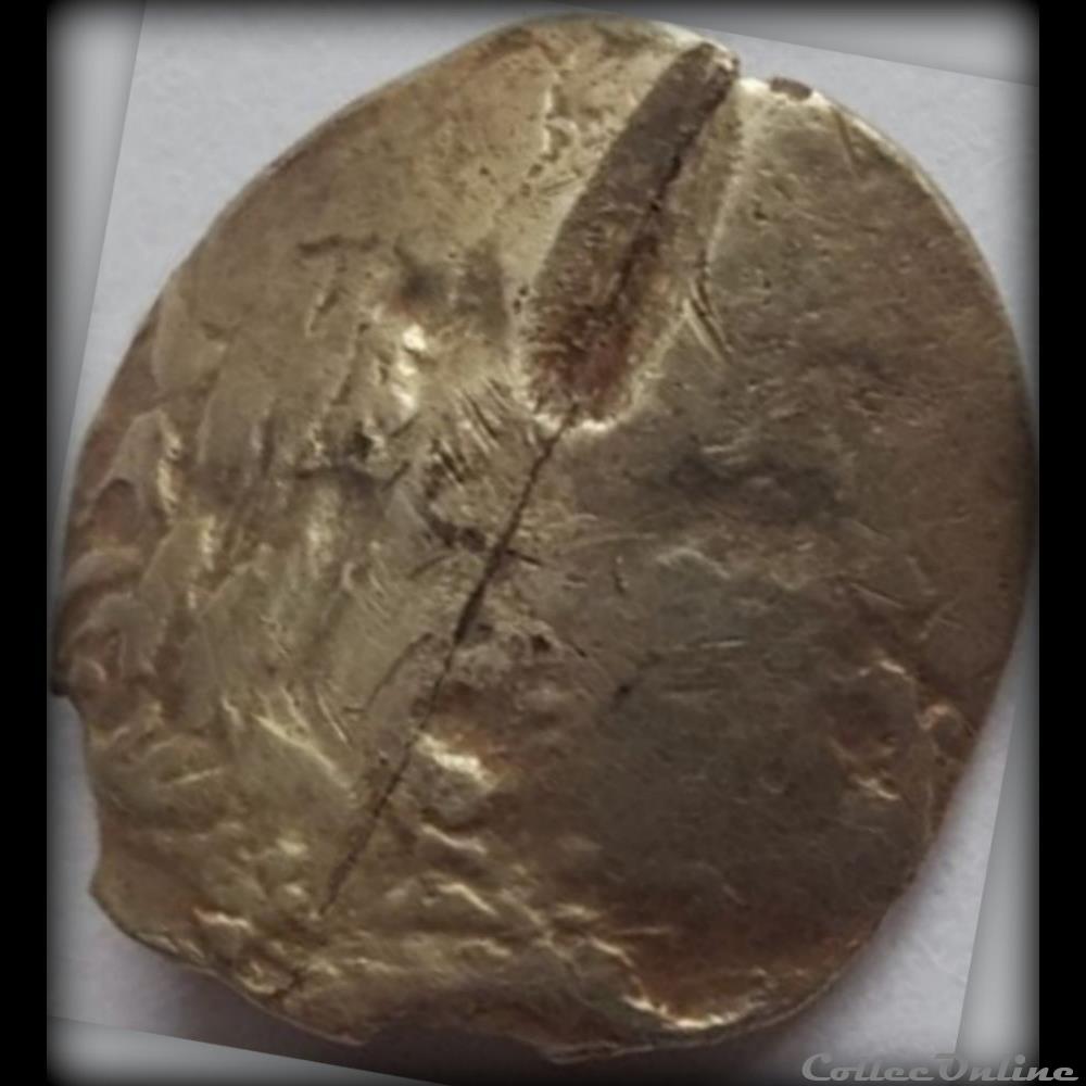 ( Incertaine ) variante statère à l'oiseau de face monnaie antique gauloise incertaine variante statere a oiseau de face