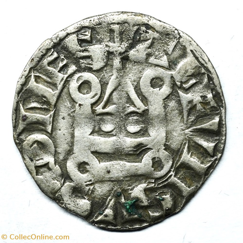 Auvergne Riom Denier Alphonse de France monnaies europe medievale feodales auvergne riom denier alphonse de france