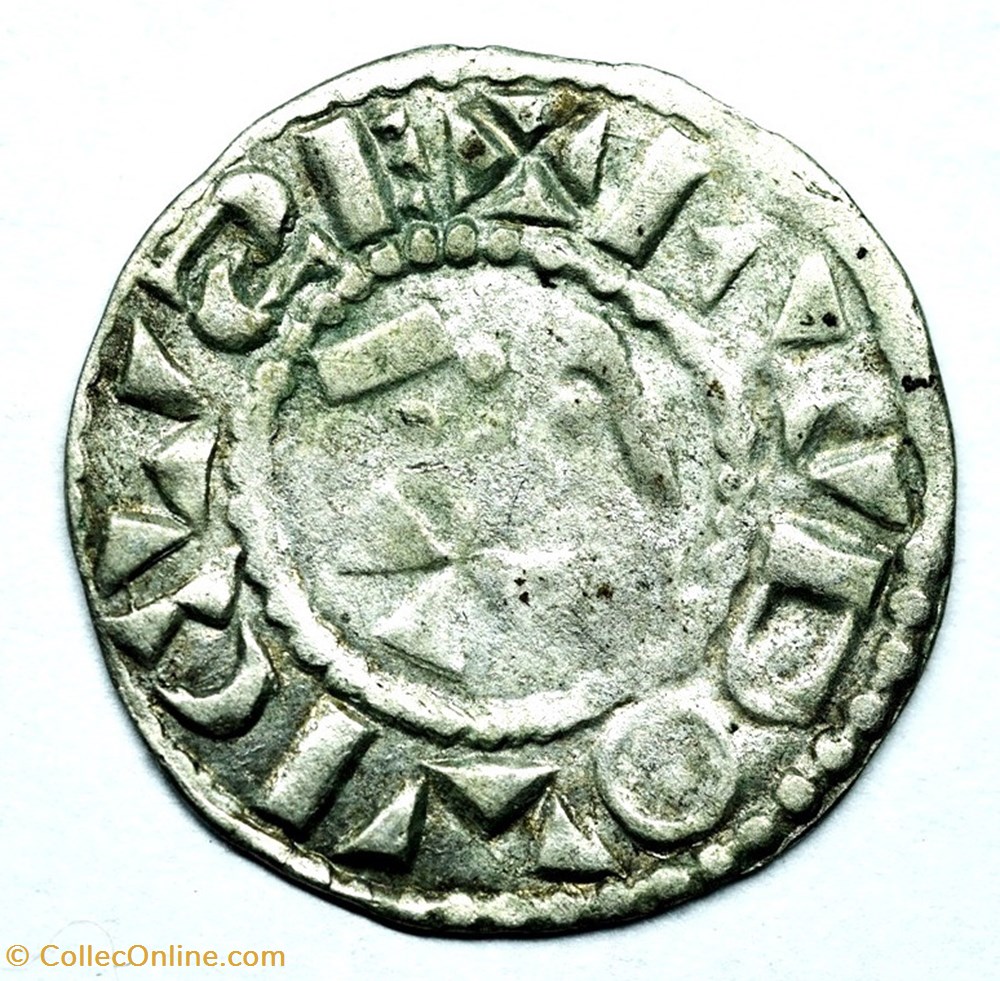 monnaies europe medievale france feodales nivernais nevers denier immobilise au nom de louis iv outremer