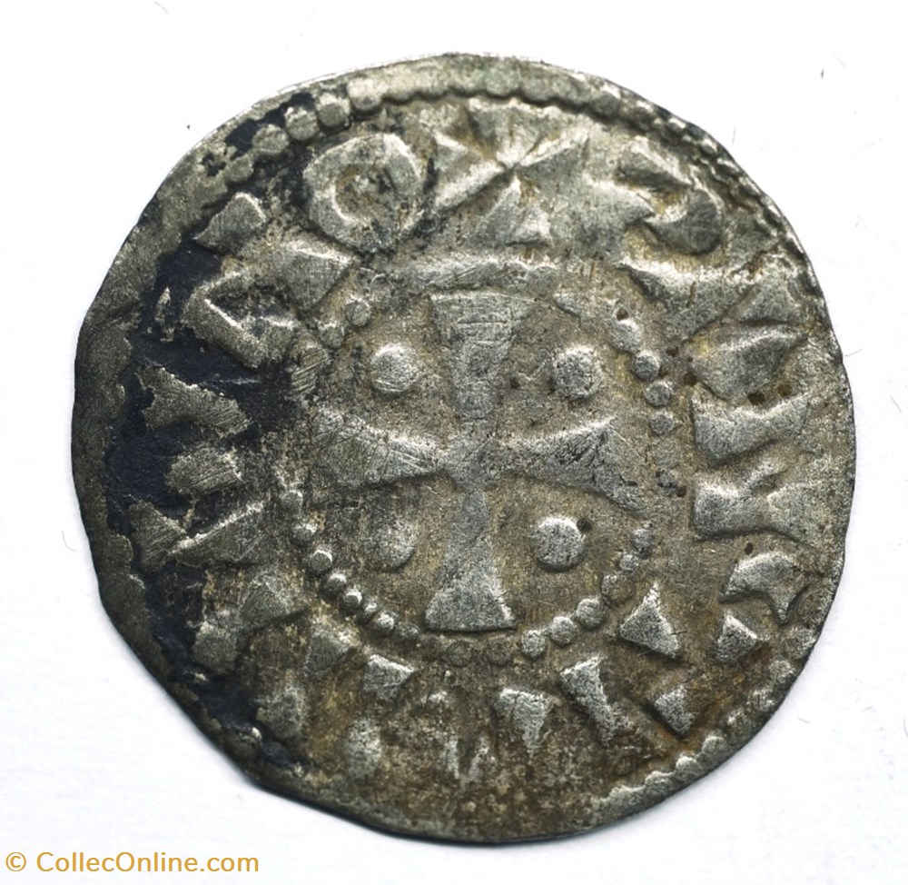 Berry Saint Aignan Denier anonyme (XI° S) monnaie france feodale berry saint aignan denier anonyme xi s