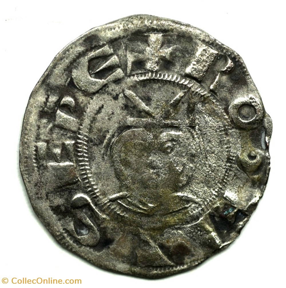 Picardie Évêché de Laon Denier Roger de Rosoi monnaies europe medievale france feodales picardie eveche de laon denier roger de rosoi