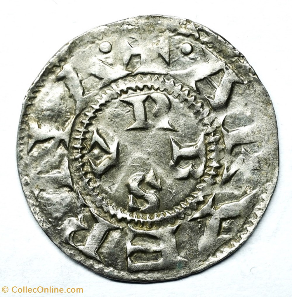 monnaies europe medievale france feodales auvergne clermont denier anonyme eveche de clermont