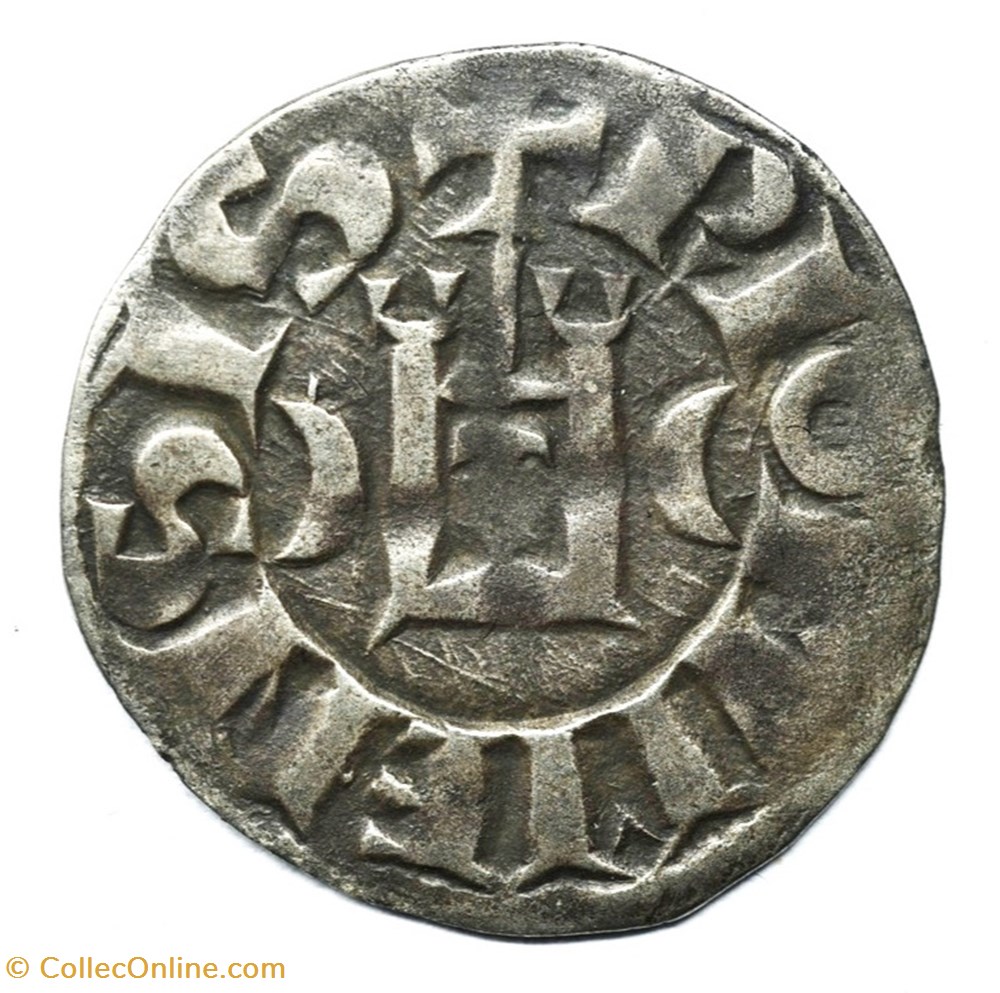 Auvergne Riom Denier Alphonse de France monnaies europe medievale feodales auvergne riom denier alphonse de france