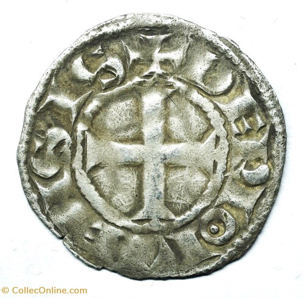 Auvergne Riom Denier Alphonse de France monnaies europe medievale feodales auvergne riom denier alphonse de france