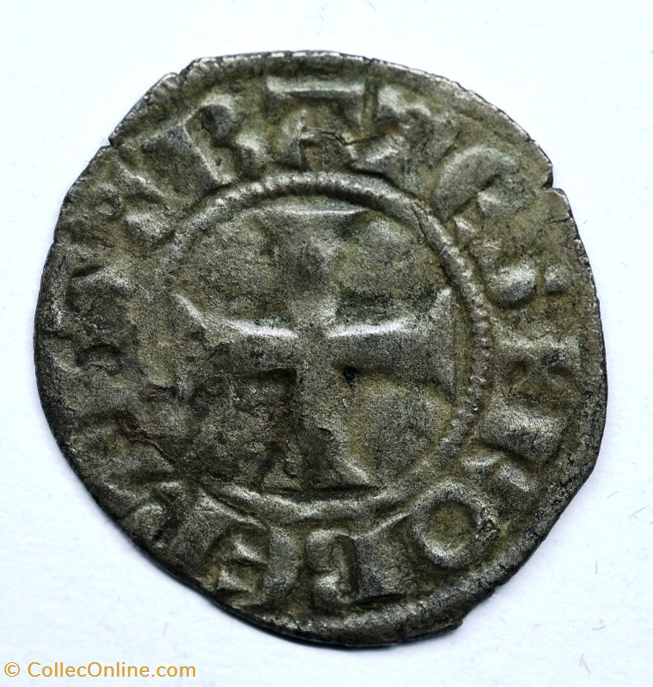 Berry Mehun sur Yèvre Denier Robert III d'Artois monnaie france feodale berry mehun sur yevre denier robert iii artois