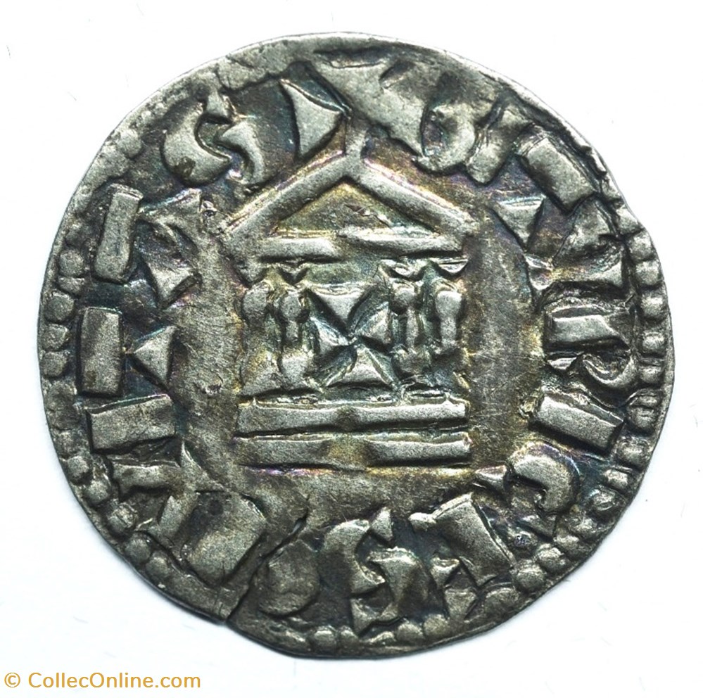 Berry Bourges Denier Lothaire II monnaies europe medievale france carolingiennes berry bourges denier lothaire ii