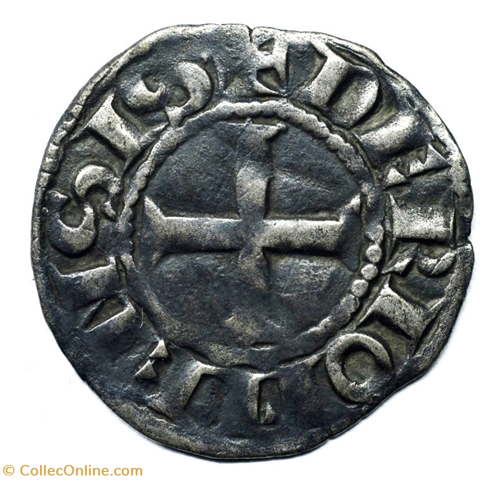 Auvergne Riom Denier Alphonse de France monnaies europe medievale feodales auvergne riom denier alphonse de france