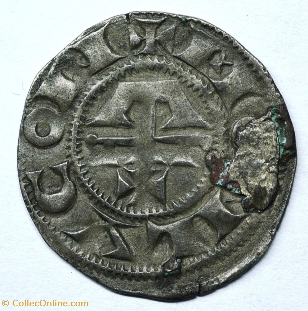 Bourbonnais Montluçon Denier Gui de Dampierre monnaie france feodale bourbonnais montlucon denier gui de dampierre
