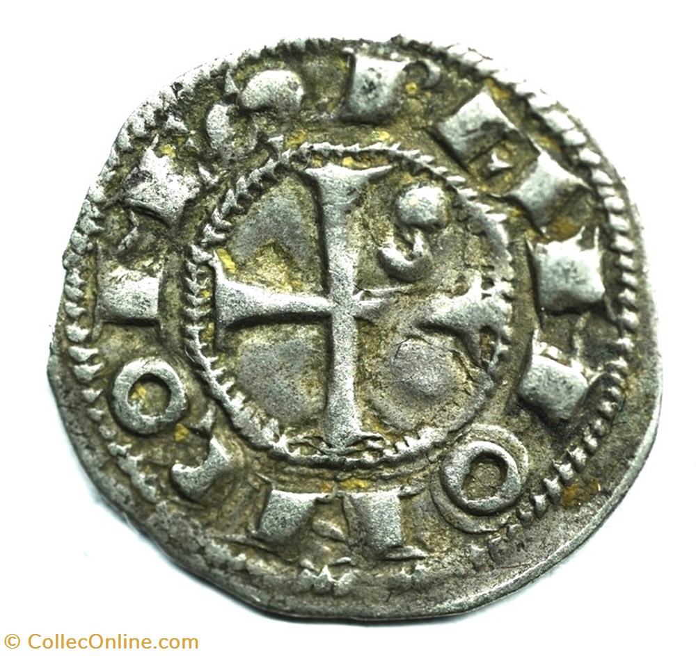 Languedoc Toulouse Obole Raimond VII monnaies europe medievale france feodales languedoc toulouse obole raimond vii
