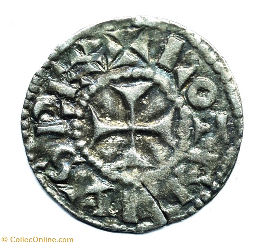 Berry Bourges Denier Lothaire II monnaies europe medievale france carolingiennes berry bourges denier lothaire ii