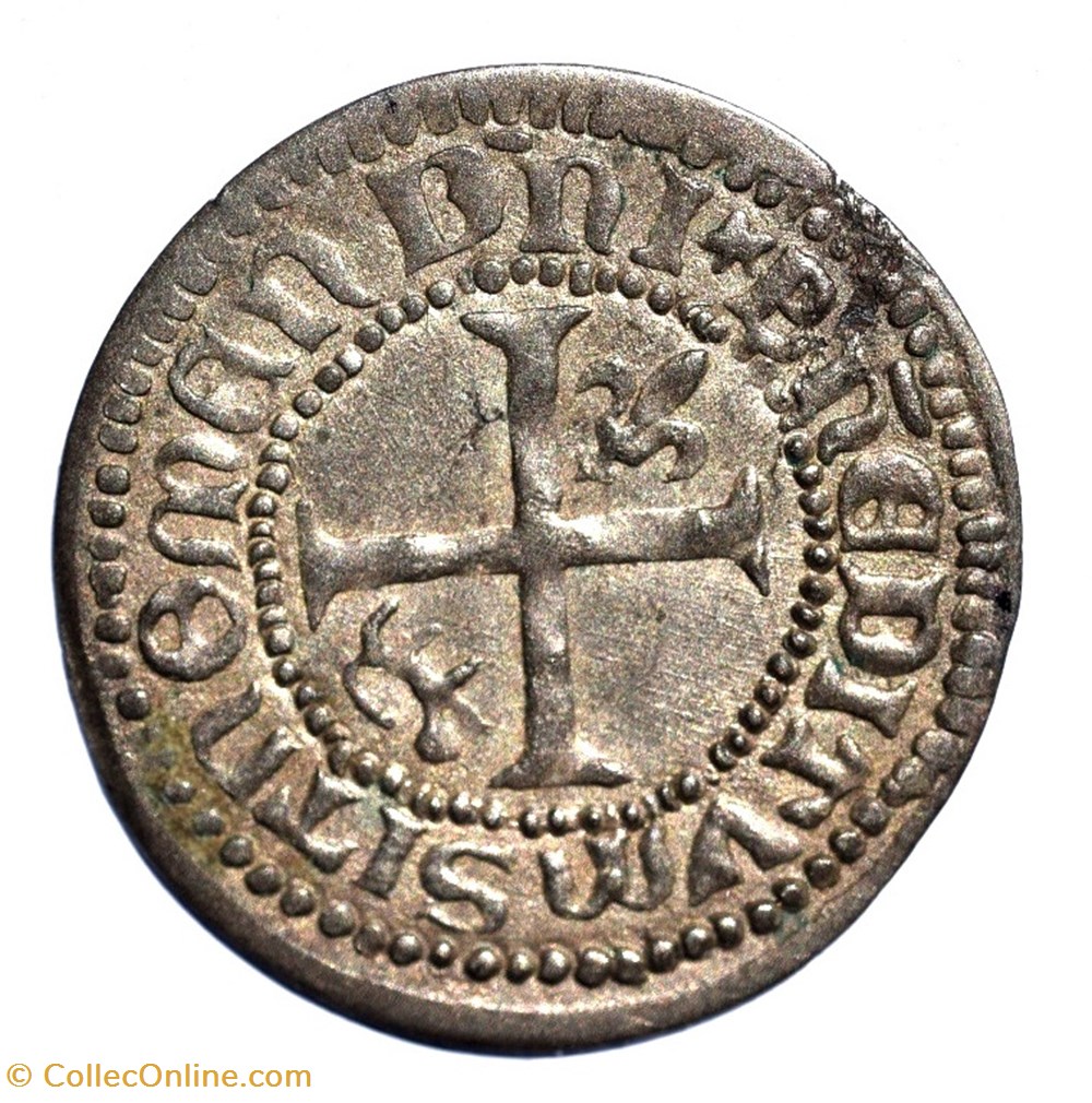 Aquitaine Faux hardi de Charles de France monnaies europe medievale feodales aquitaine faux hardi de charles de france