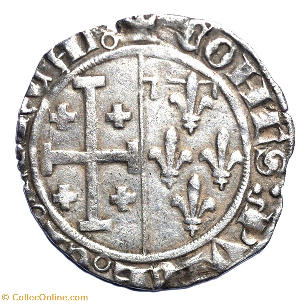 monnaies europe medievale france feodales provence comte de provence gros a la couronne louis ii anjou
