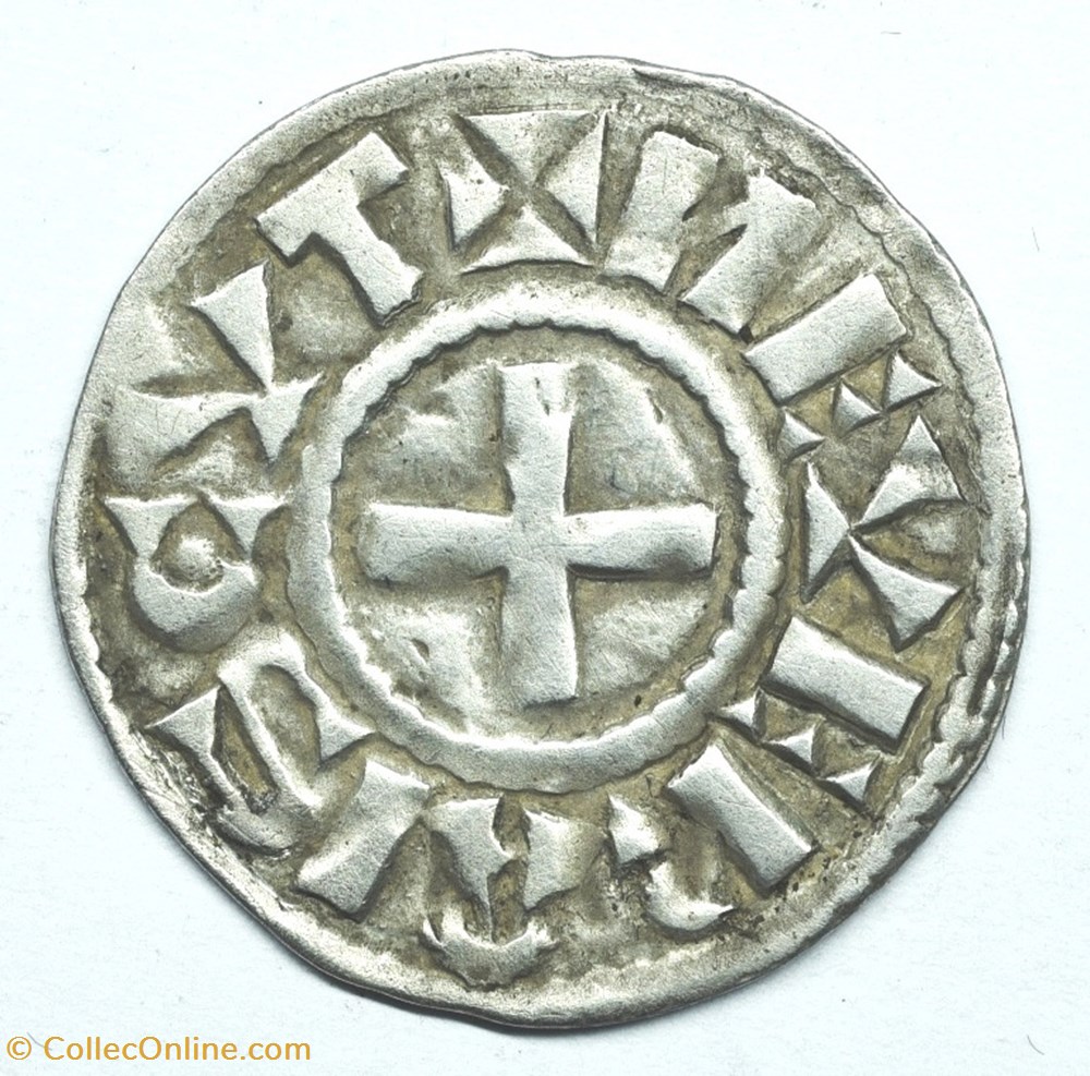 monnaies europe medievale france feodales nivernais nevers denier immobilise au nom de louis iv outremer