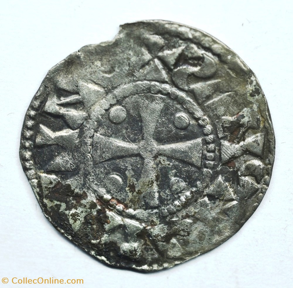 Berry Saint Aignan Denier anonyme (XI° s) monnaie france feodale berry saint aignan denier anonyme xi s
