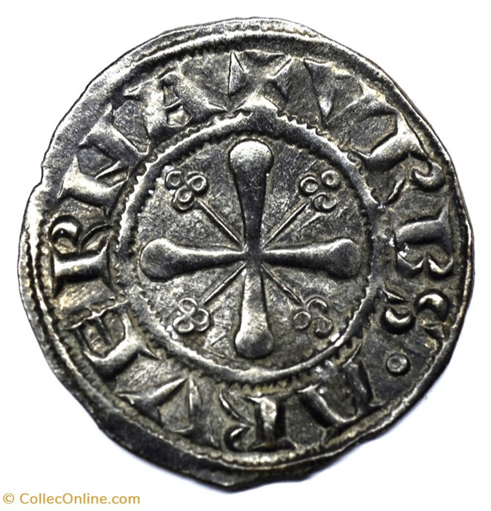 Auvergne Clermont Denier anonyme monnaies europe medievale france feodales auvergne clermont denier anonyme