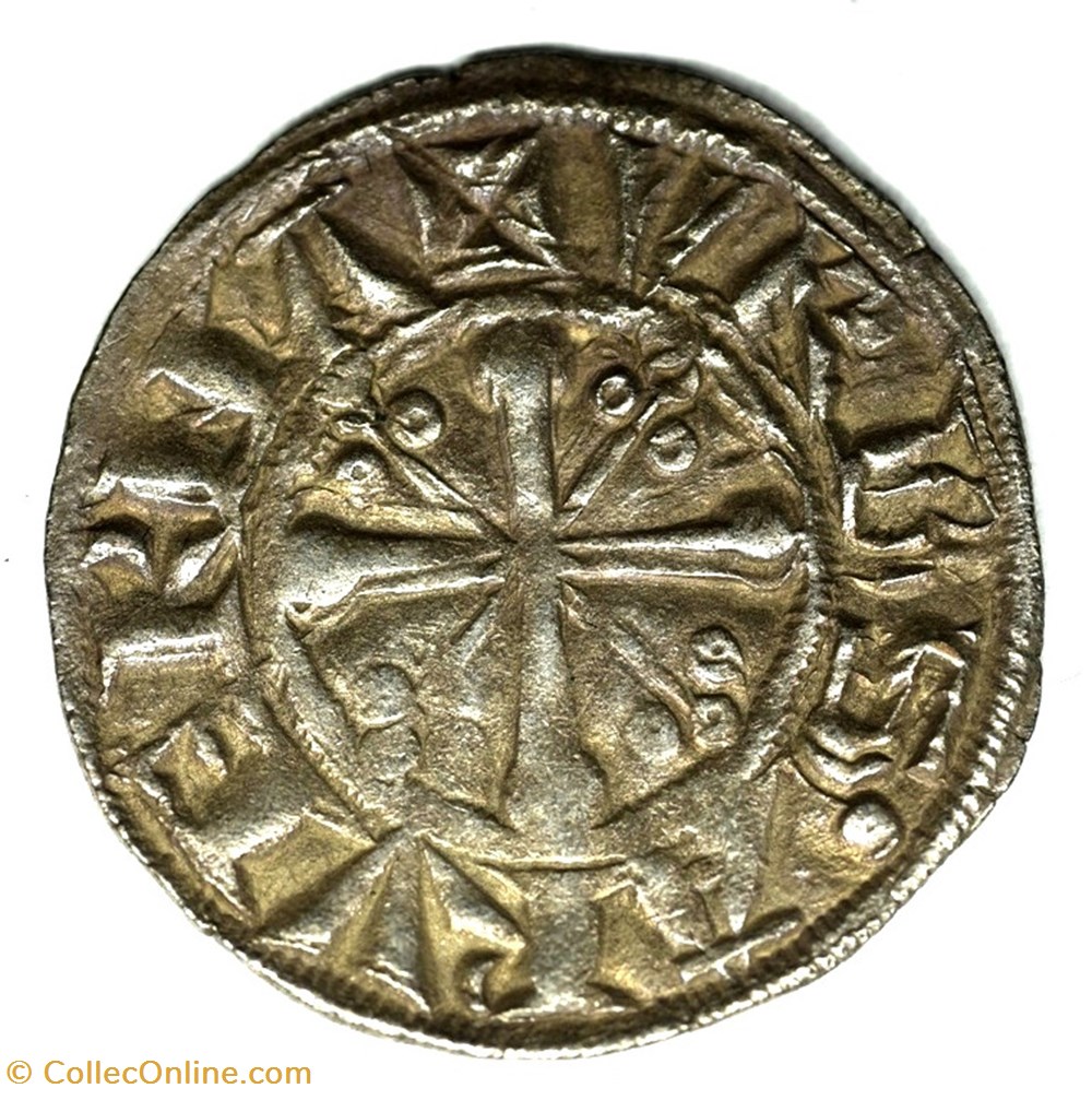 Auvergne Clermont Denier Variété sans besant monnaies europe medievale france feodales auvergne clermont denier variete sans besant