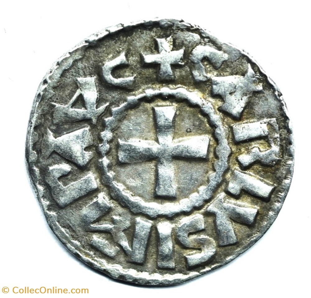 Berry Bourges Denier Charles III le Simple monnaies europe medievale france feodales berry bourges denier charles iii le simple