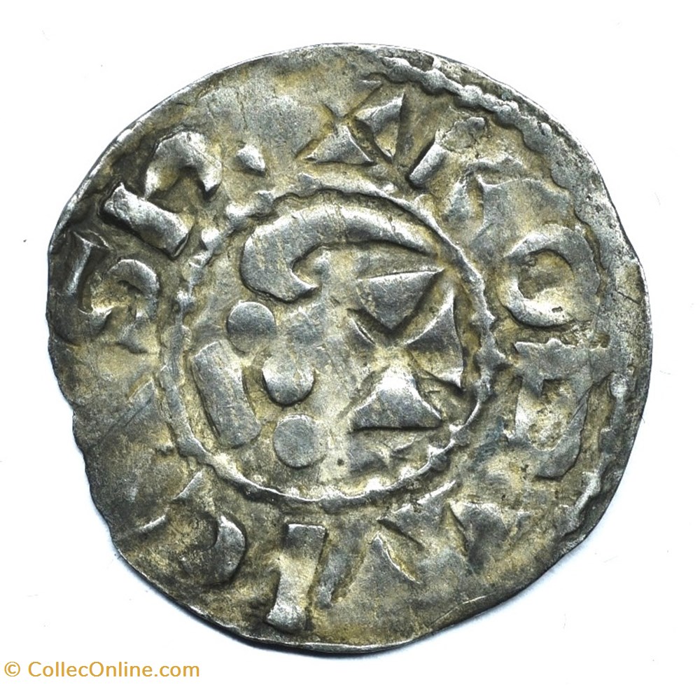 Nivernais Nevers Denier immobilisé au nom de Louis IV d'Outremer monnaies europe medievale france feodales nivernais nevers denier immobilise au nom de louis iv outremer