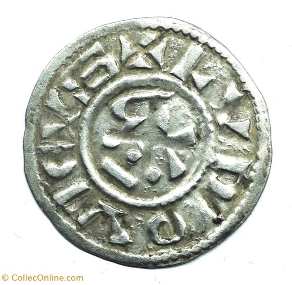monnaies europe medievale france feodales nivernais nevers denier immobilise au nom de louis iv outremer