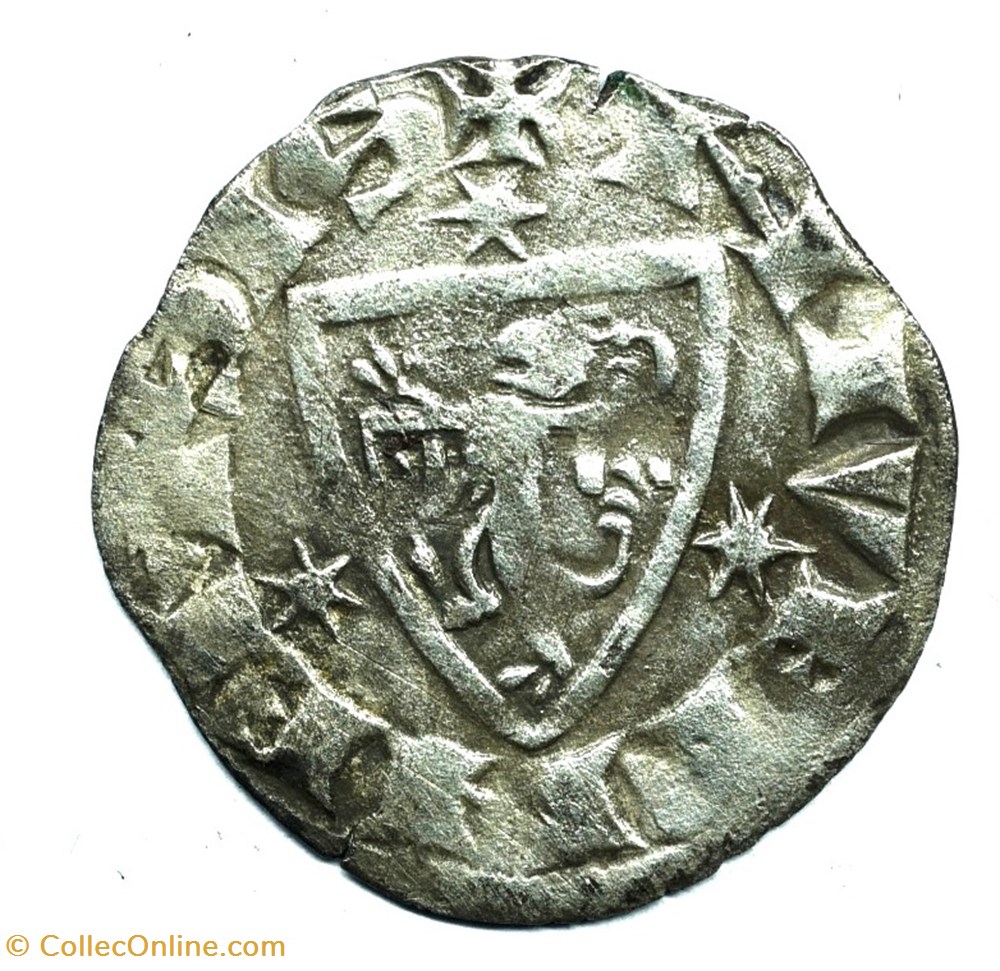 Nivernais Nevers Denier Robert de Dampierre monnaies europe medievale france feodales nivernais nevers denier robert de dampierre