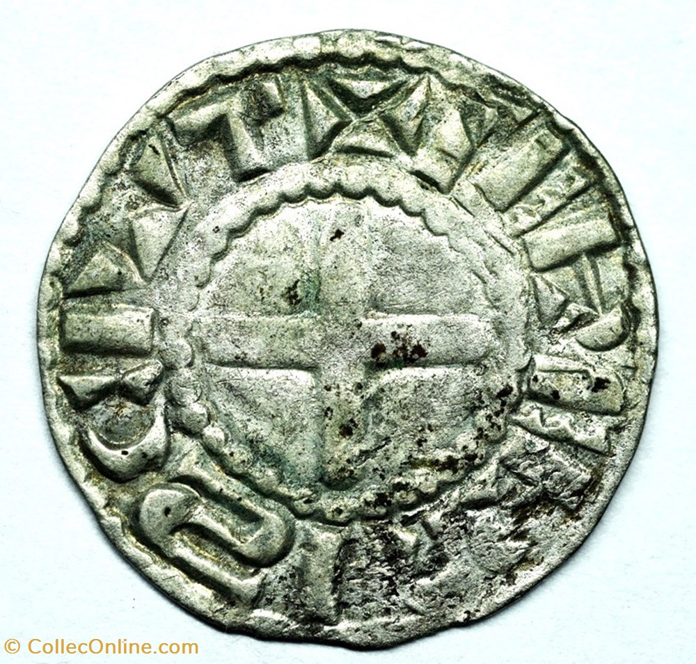 monnaies europe medievale france feodales nivernais nevers denier immobilise au nom de louis iv outremer