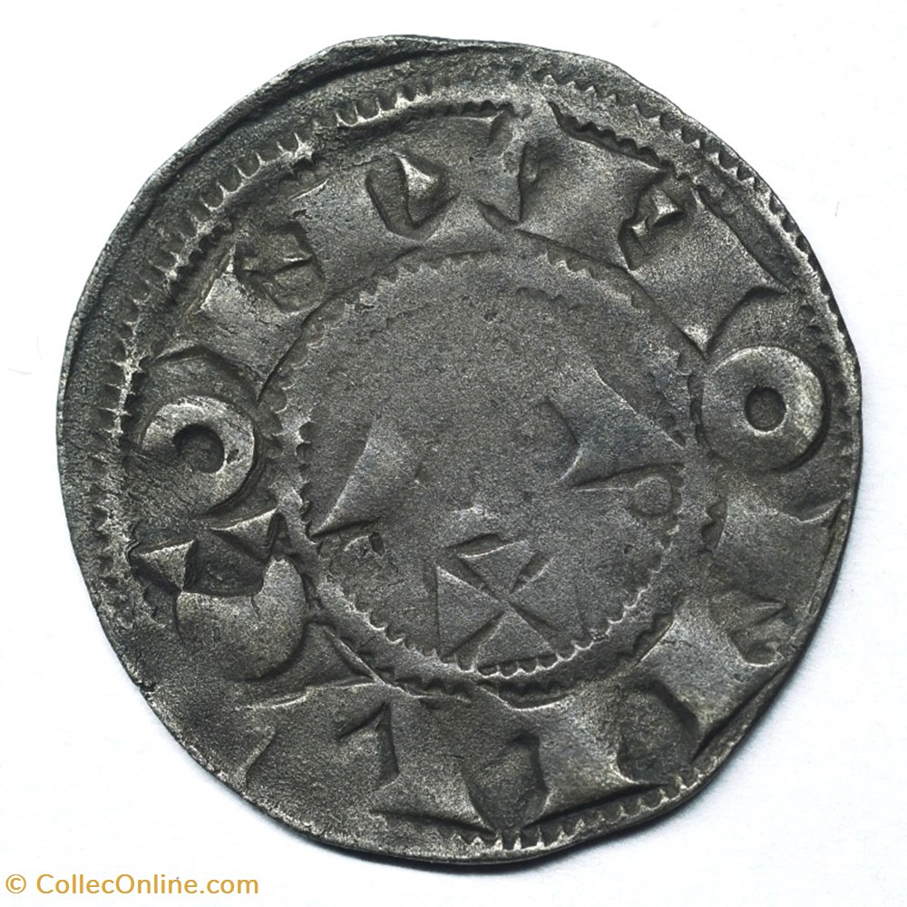 Bourbonnais Montluçon Denier Gui de Dampierre monnaie france feodale bourbonnais montlucon denier gui de dampierre