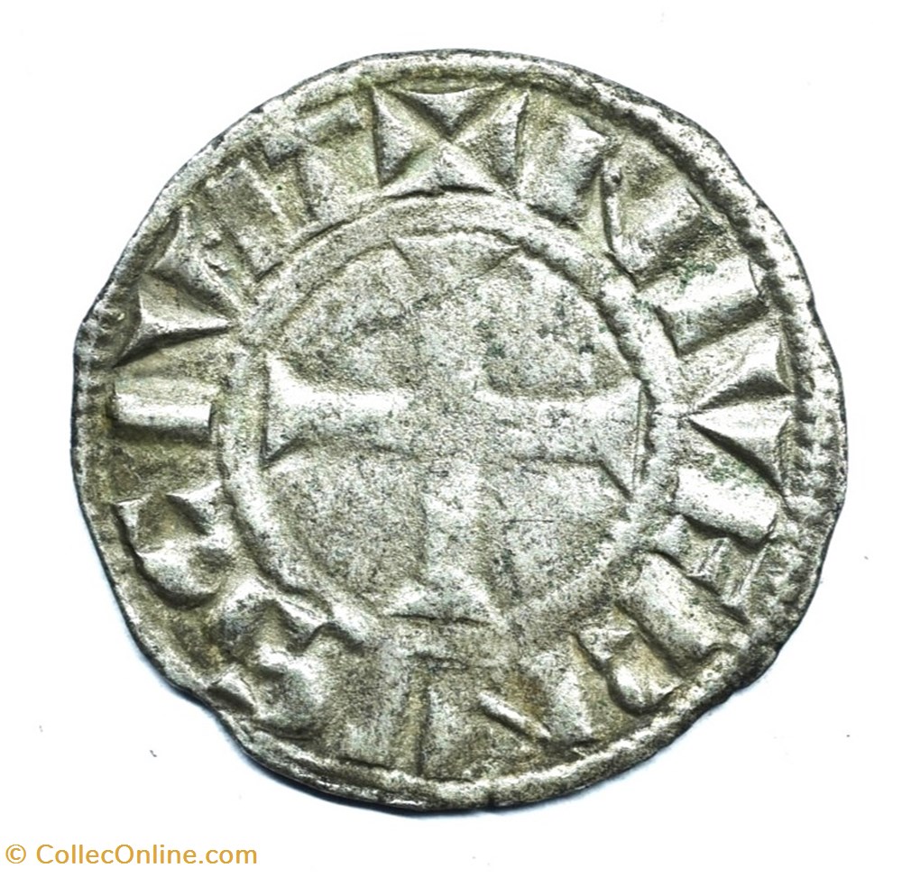 Nivernais Nevers Denier Mahaut II monnaies europe medievale france feodales nivernais nevers denier mahaut ii