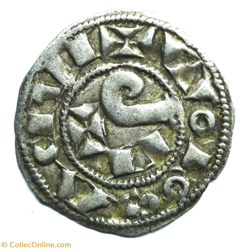 Languedoc Toulouse Obole Raimond VII monnaies europe medievale france feodales languedoc toulouse obole raimond vii