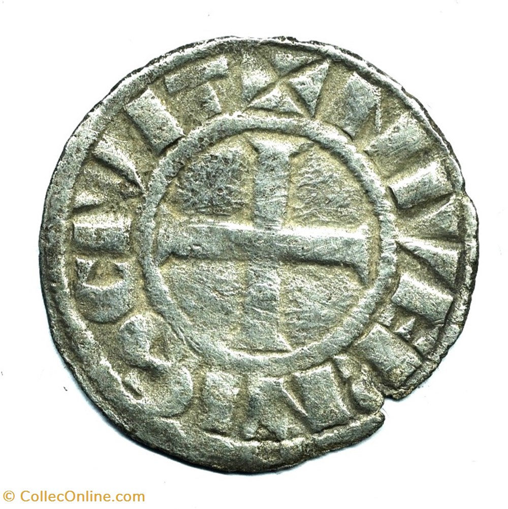 Nivernais Nevers Denier Mahaut II monnaies europe medievale france feodales nivernais nevers denier mahaut ii