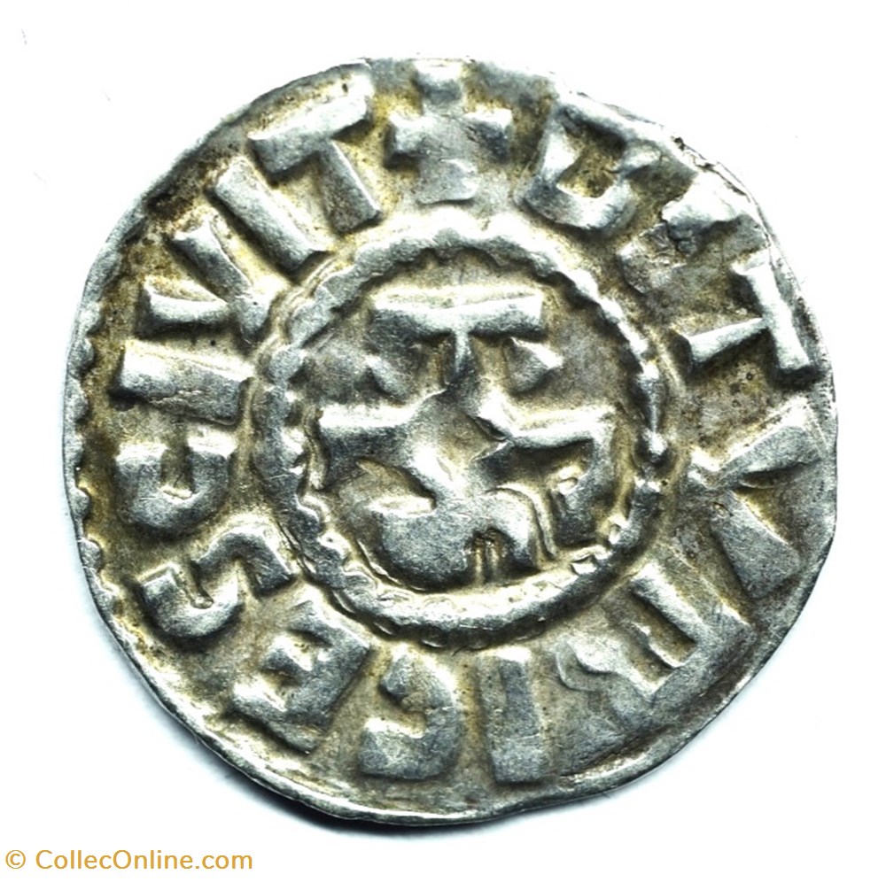 Berry Bourges Denier Charles III le Simple monnaies europe medievale france feodales berry bourges denier charles iii le simple