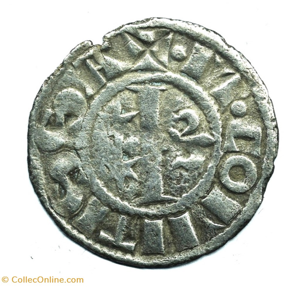 Nivernais Nevers Denier Mahaut II monnaies europe medievale france feodales nivernais nevers denier mahaut ii