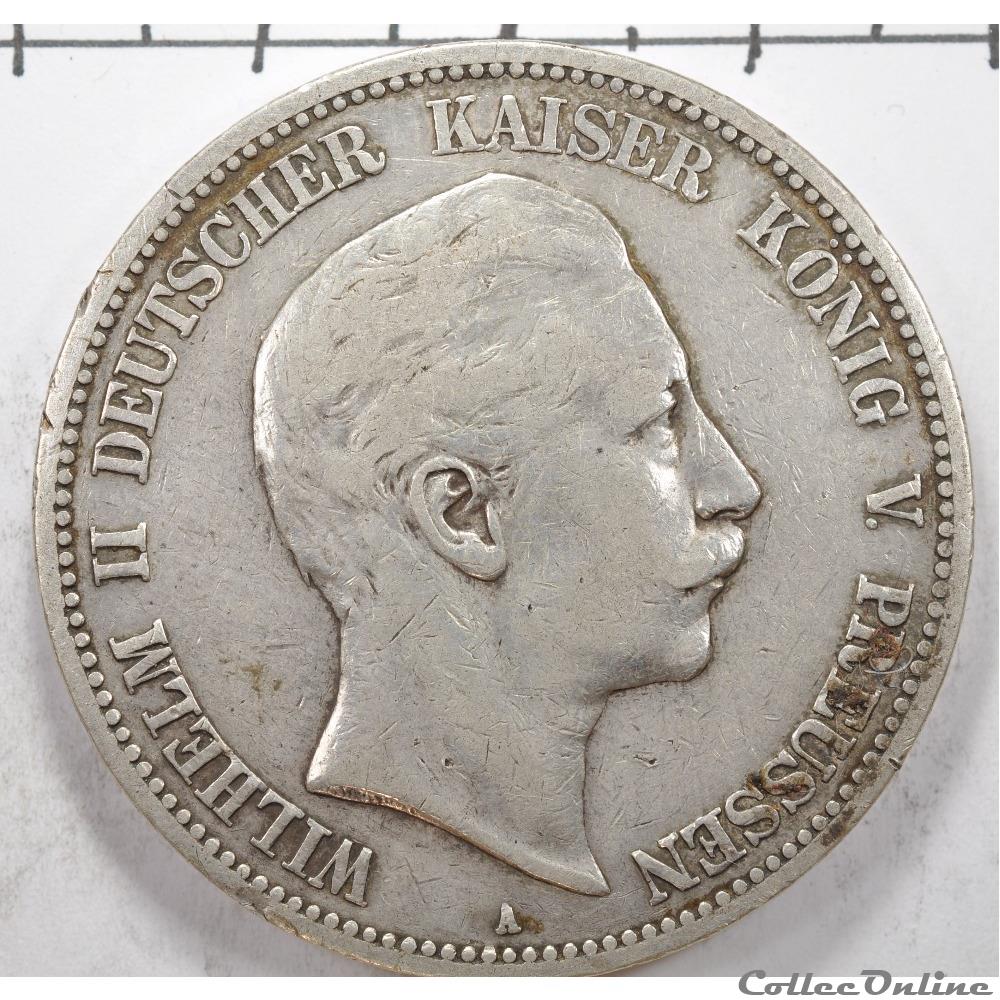 5 Deutchmark Wilhelm III Deutcher Kaiser 1902 monnaie monde allemagne 5 deutchmark wilhelm iii deutcher kaiser 1902