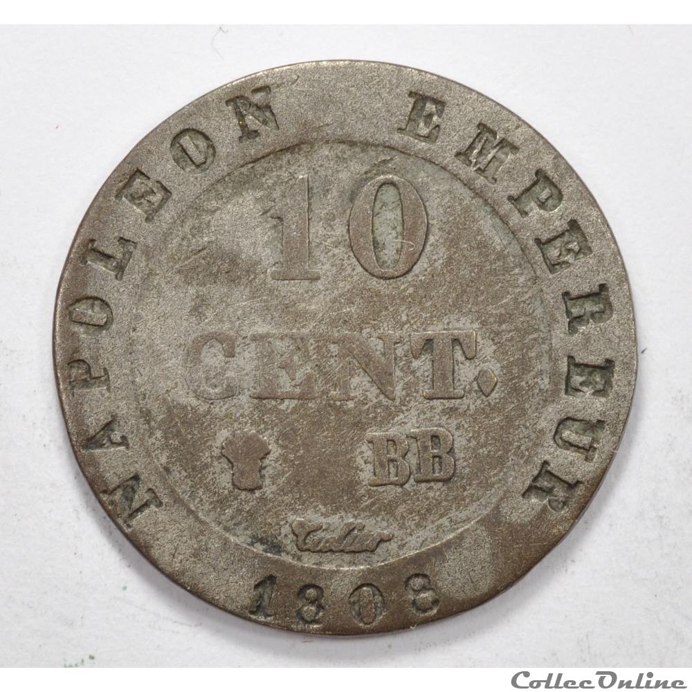 10 centimes Napoleon N couronné série 1808 monnaie france moderne 10 centimes napoleon n couronne serie 1808