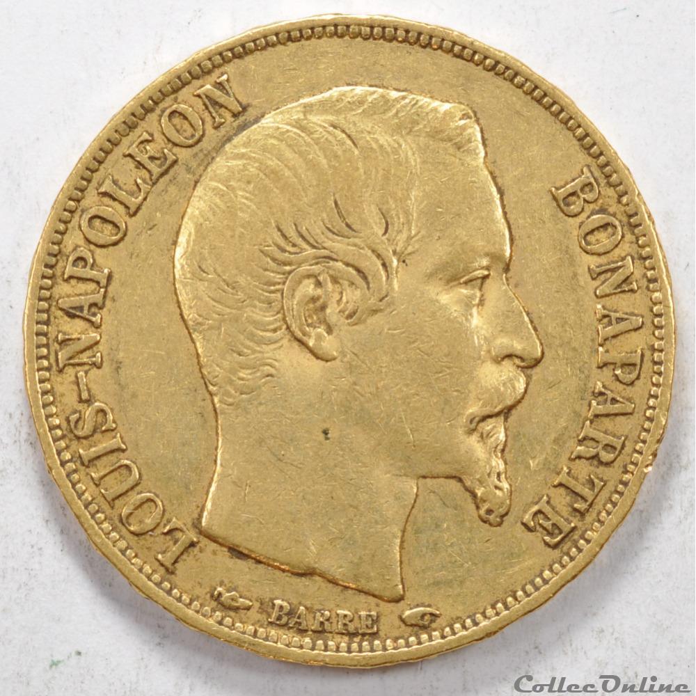 20 franc Napoleon III tete Laurée 1852 monnaie france moderne 20 franc napoleon iii tete lauree 1852