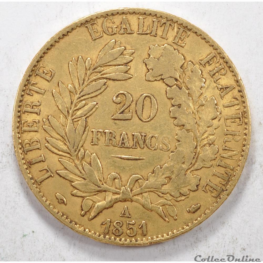 20 francs Ceres 1851 monnaie france moderne 20 francs ceres 1851