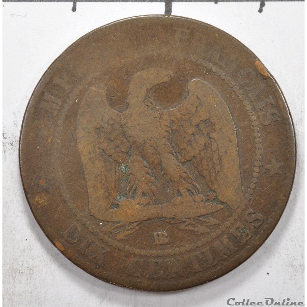 monnaie moderne 10 centimes napoleon iii tete nue 1853 france