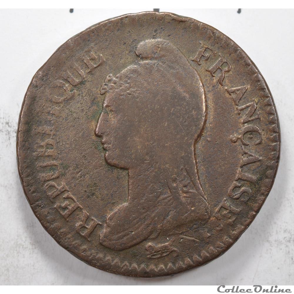 monnaie france moderne 1 decime decime an 8