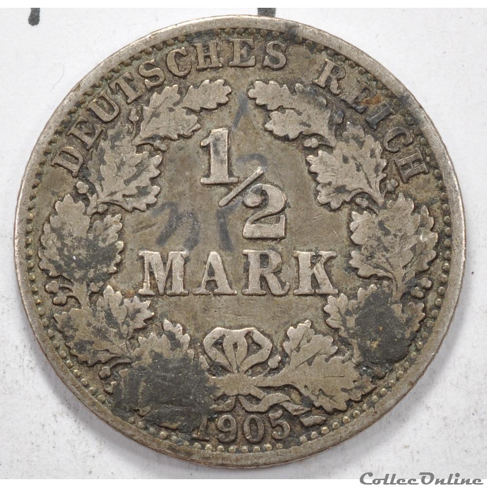 0,5 reichsmark 3e reich 1905 monnaie monde allemagne 0 5 reichsmark 3e reich 1905