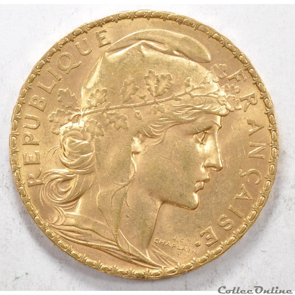 20 franc Coq liberté égalité fraternité 1909 monnaie france moderne 20 franc coq liberte egalite fraternite 1909