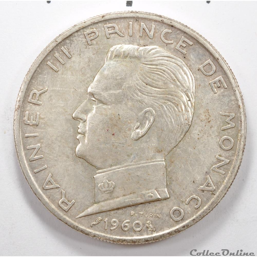 monnaie monde 5 franc rainier iii de monaco 1960