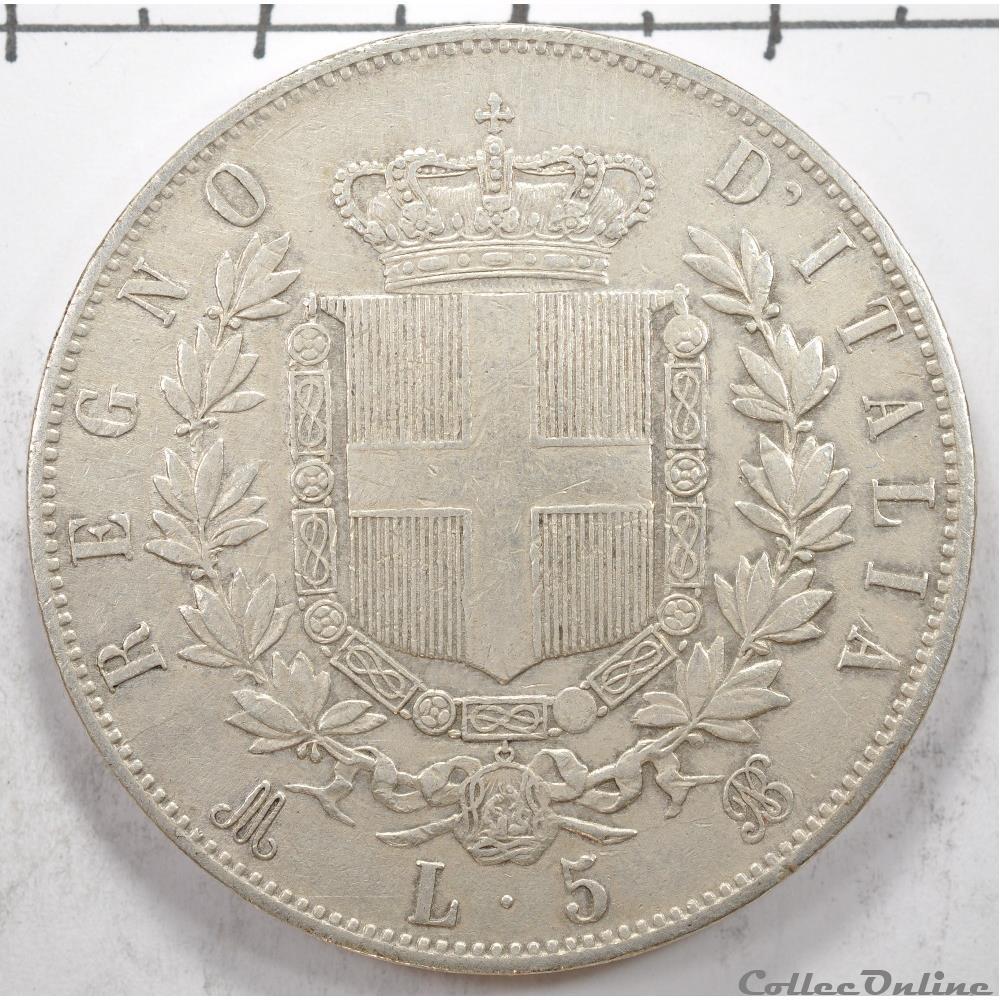 5 Lire Vittorio Emanuele II 1870 monnaie monde italie 5 lire vittorio emanuele ii 1870