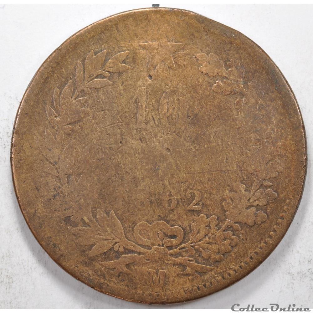 monnaie monde italie 10 centesimi vittorio emanuele ii 1862