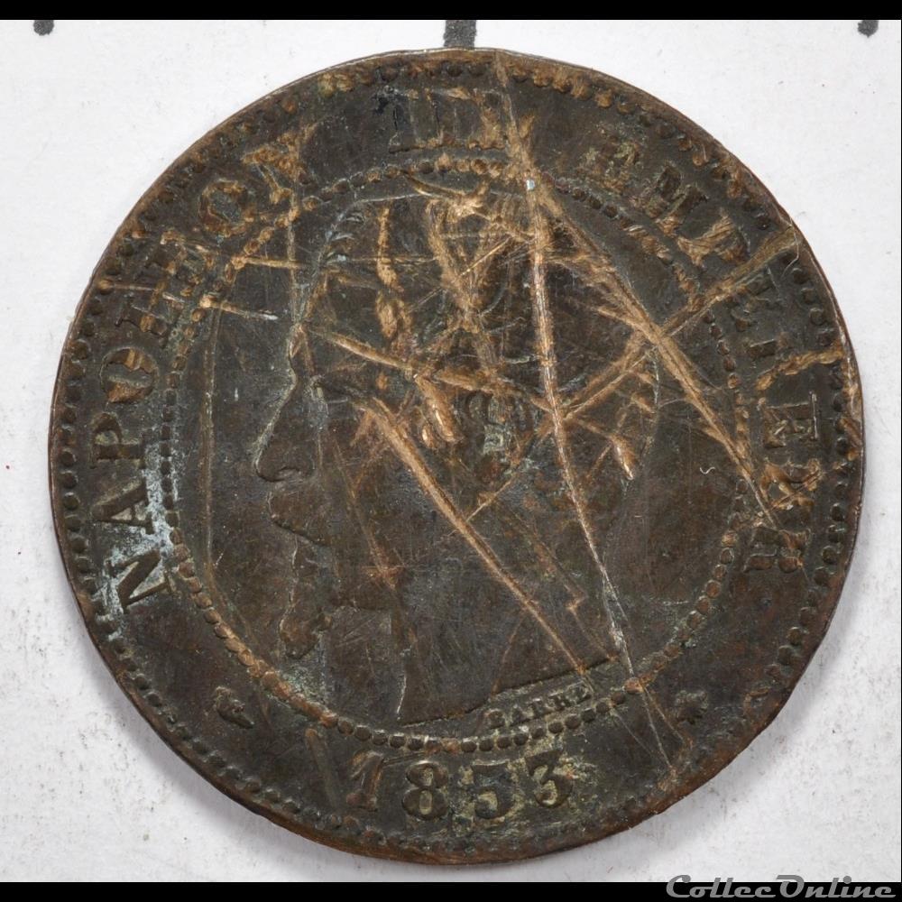2 centimes Napoléon III tete nue 1853 monnaie france moderne 2 centimes napoleon iii tete nue 1853