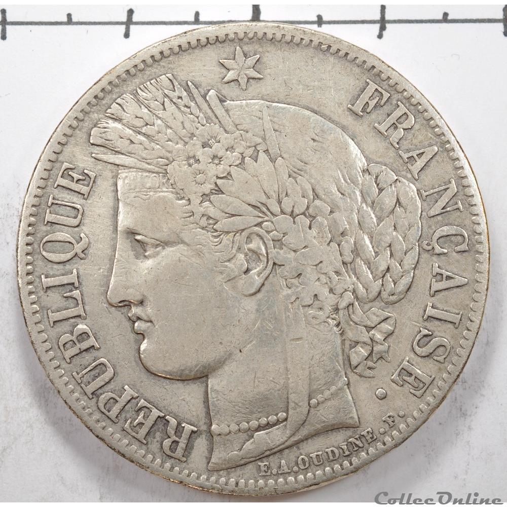 5 Franc Céres 1er type 2e république 1849 monnaie france moderne 5 franc ceres 1er type 2e republique 1849