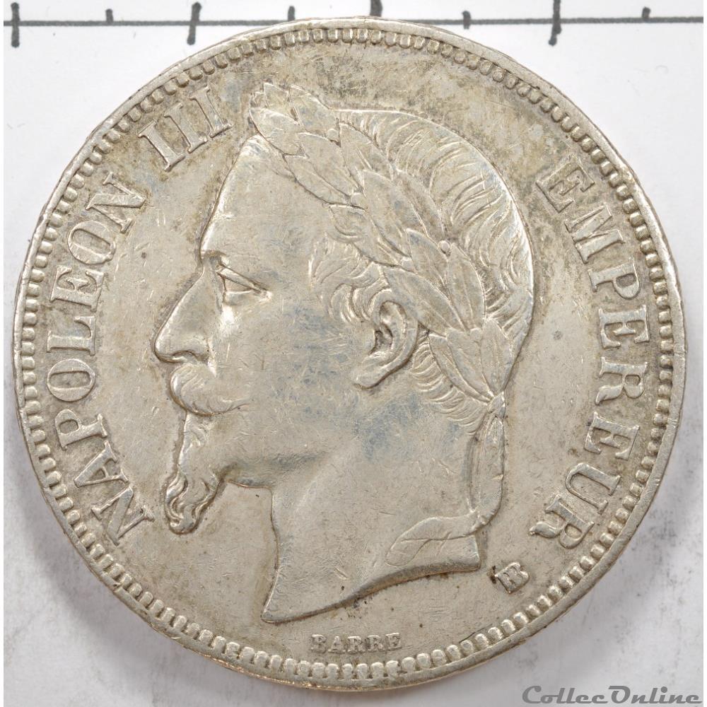 5 Franc Napoleon III tete Laurée 1868 monnaie france moderne 5 franc napoleon iii tete lauree 1868