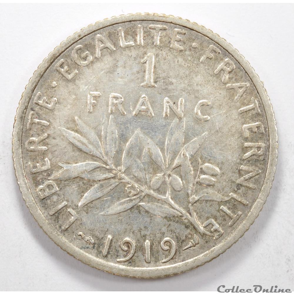 1 Franc Semeuse 1919 monnaie france moderne 1 franc semeuse 1919