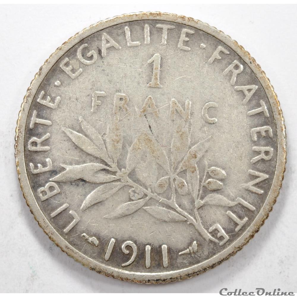 1 Franc Semeuse 1911 monnaie france moderne 1 franc semeuse 1911