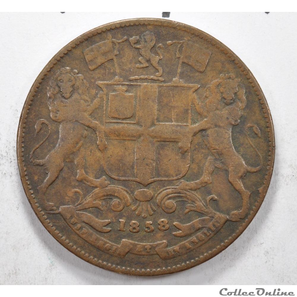 1/4 Livre East india company quarter anna 1858 monnaie monde royaume uni 1 4 livre east india company quarter anna 1858