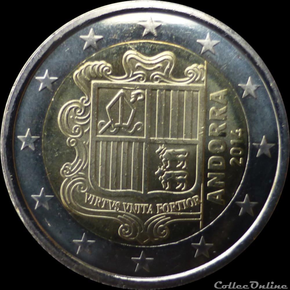 monnaie piece 2 euros armoiries de andorre