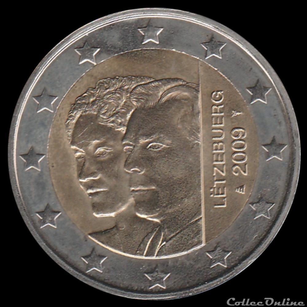 Pièce 2 euros. 90ième anniversaire de l'accession au trône de la Grande-Duchesse Charlotte monnaie luxembourg piece 2 euros 90ieme anniversaire de accession au trone de la grande duchesse charlotte